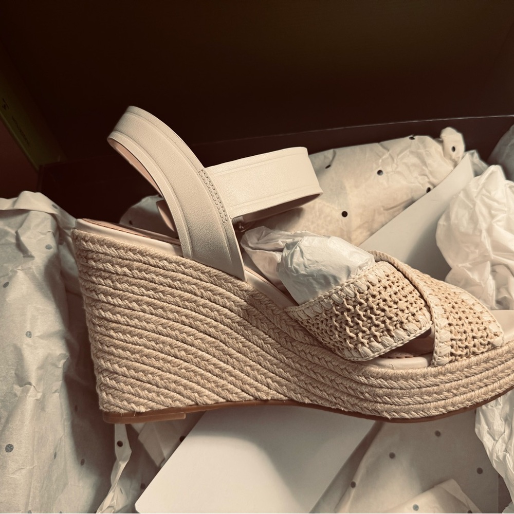 Elegant Cream Wedge Sandals